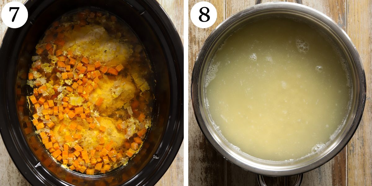 Savory Crockpot Chicken Lemon Soup Steps 7-8