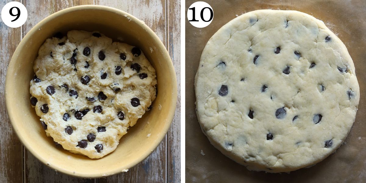 Easy Chocolate Chip Cottage Cheese Scones Steps 9-10