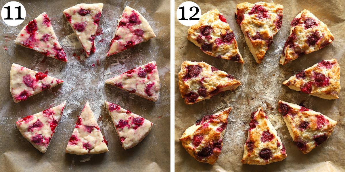 Healthy Raspberry Cottage Cheese Scones Steps 11-12