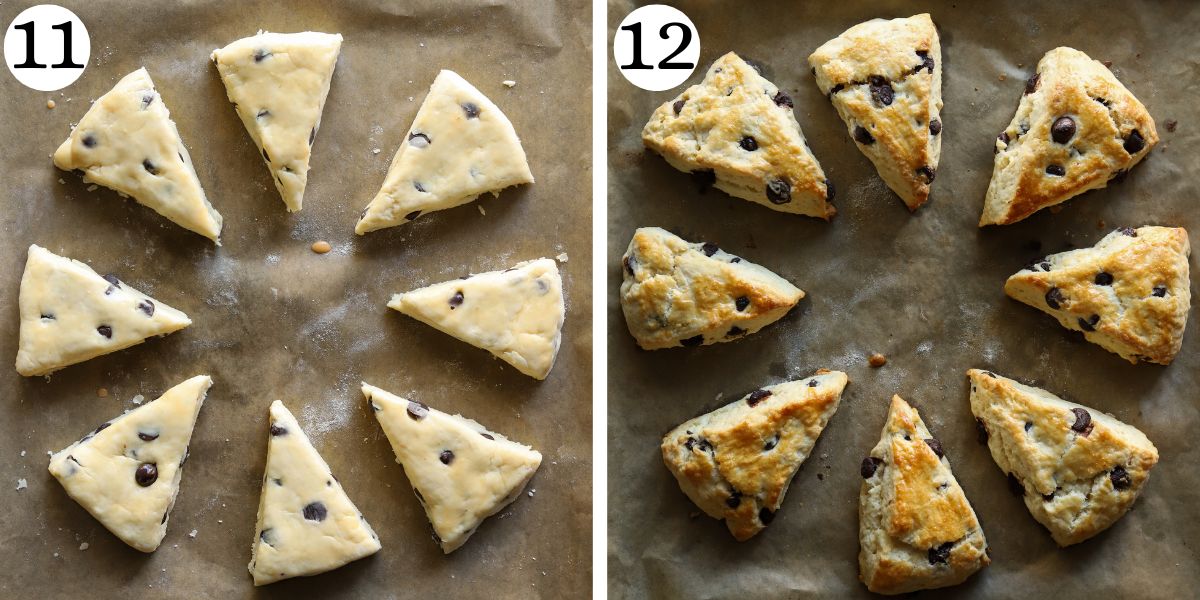 Quick Chocolate Chip Cottage Cheese Scones Steps 11-12