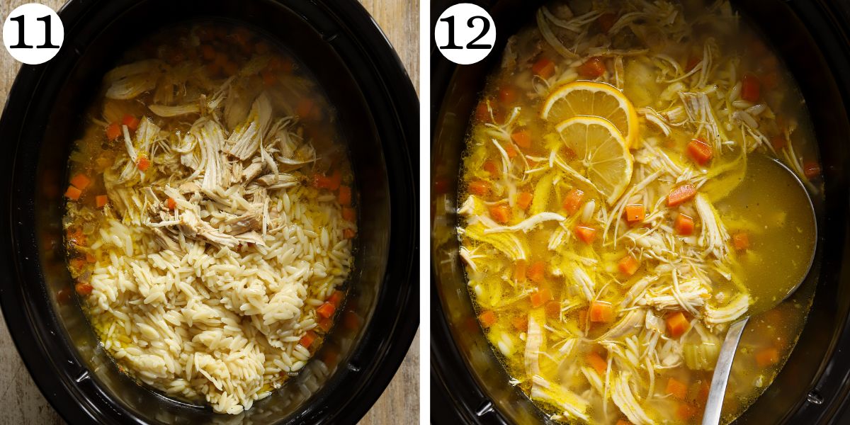 Satisfying Crockpot Chicken Lemon Soup Steps 11-12