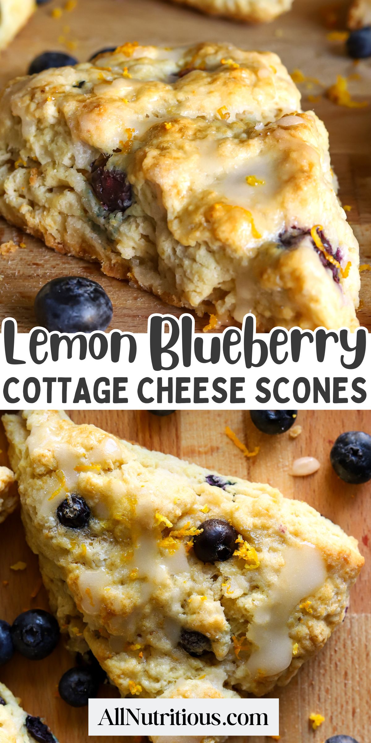 Lemon Blueberry Cottage Cheese Scones