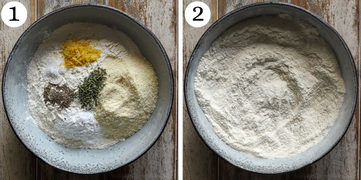 Delicious Parmesan Cottage Cheese Scones Steps 1-2