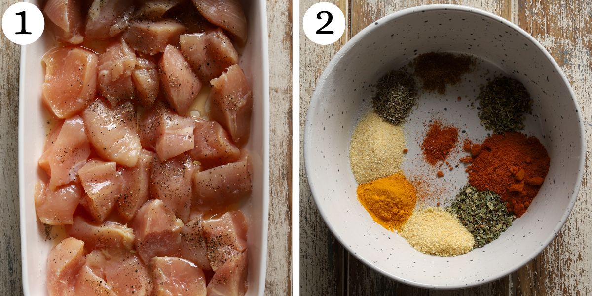 Healthy Chicken Tzatziki and Rice Steps 1-2