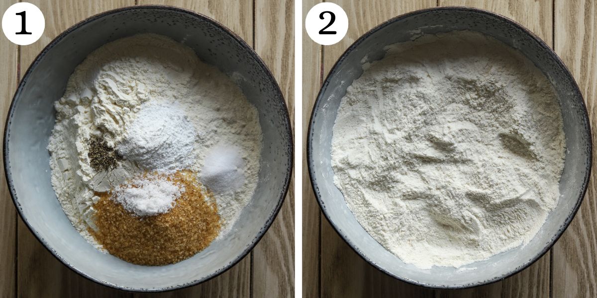 Quick Ham and Cheese Scones Steps 1-2