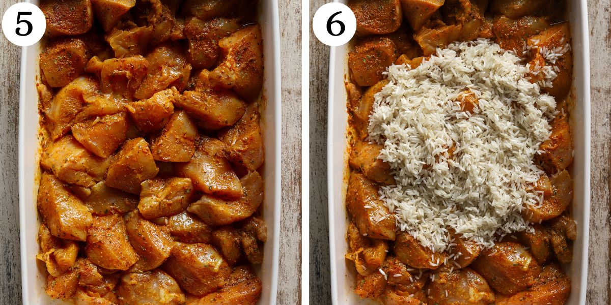 Easy Chicken Tzatziki and Rice Steps 5-6