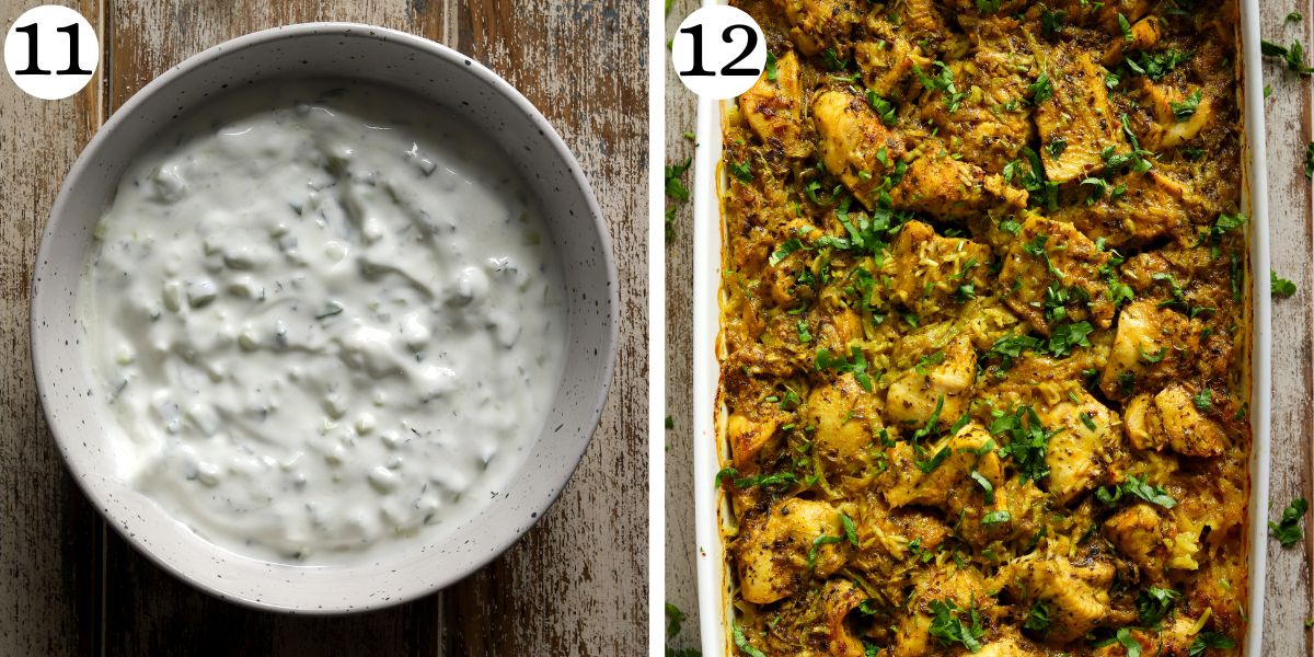 Quick Chicken Tzatziki and Rice Steps 11-12