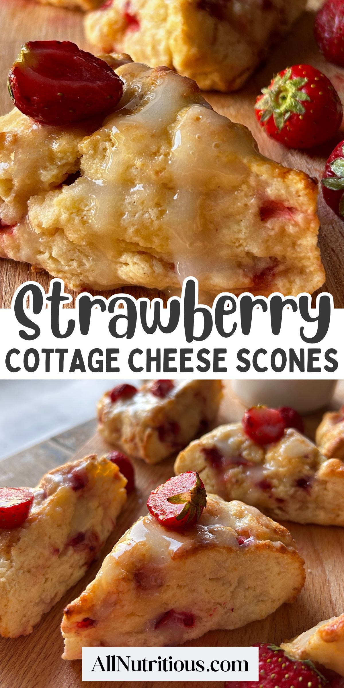 Strawberry Cottage Cheese Scones