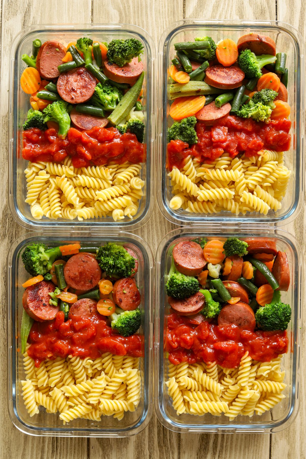 Chicken Sausage Pasta Meal Prep