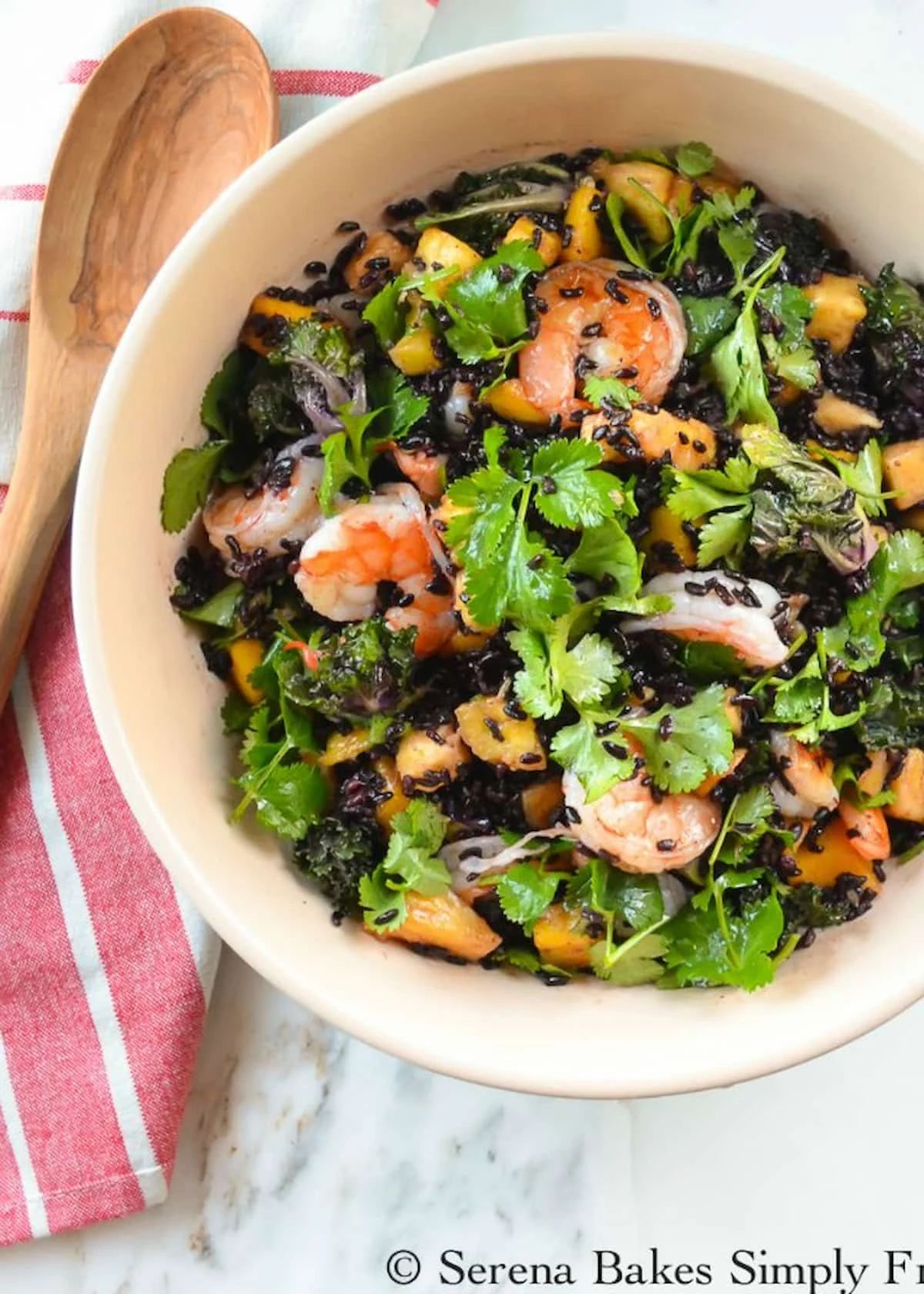 Asian Shrimp Mango Black Rice Salad