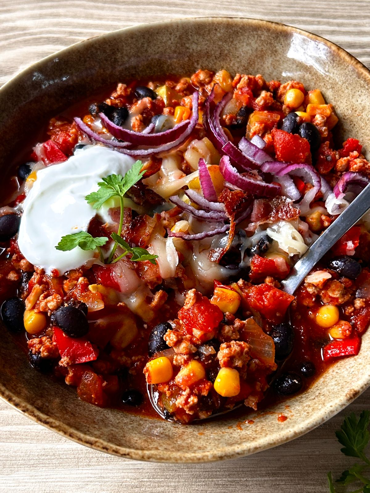 Healthy Crockpot Turkey Chili