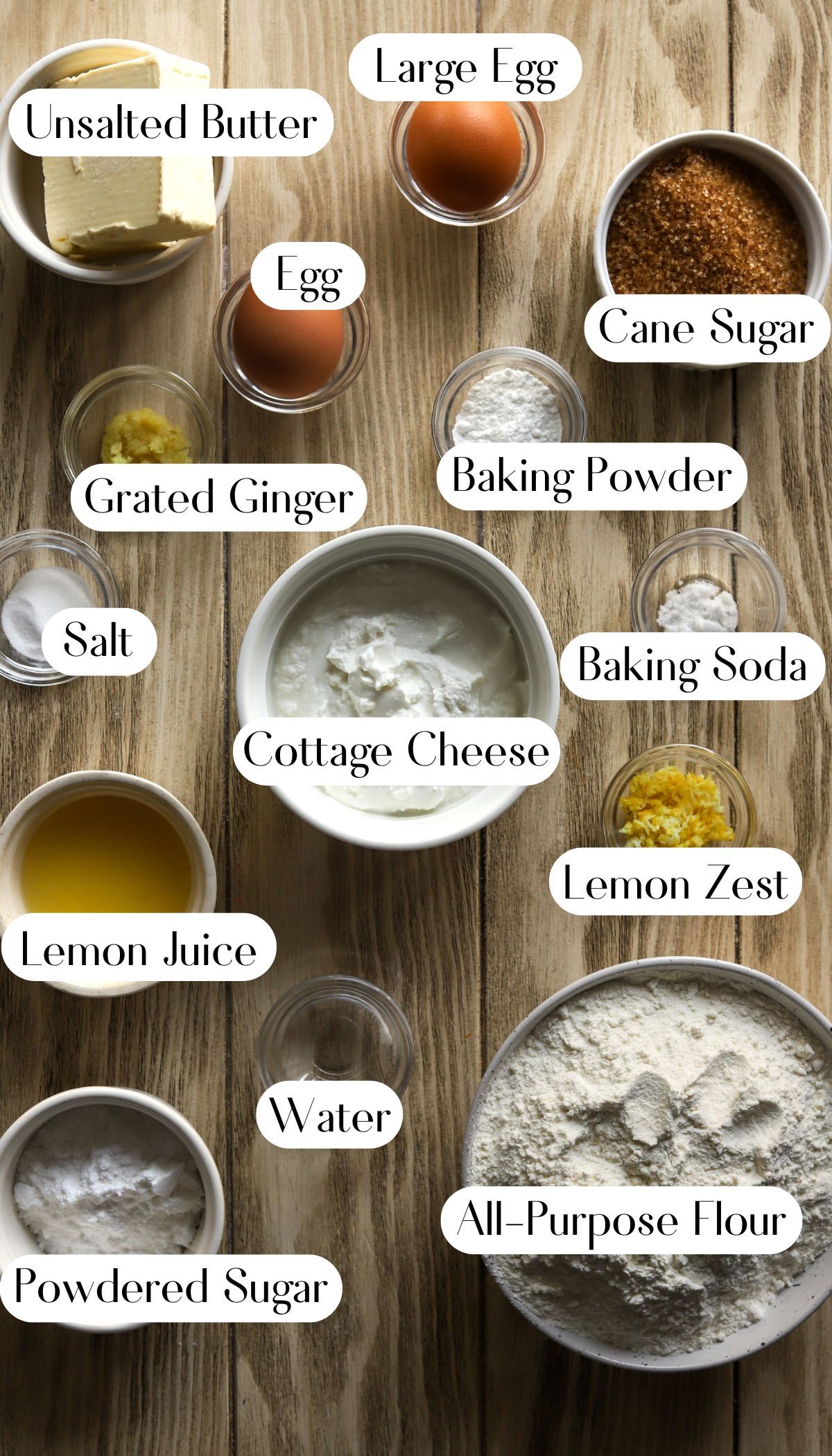 Healthy Lemon Ginger Cottage Cheese Scones Ingredients