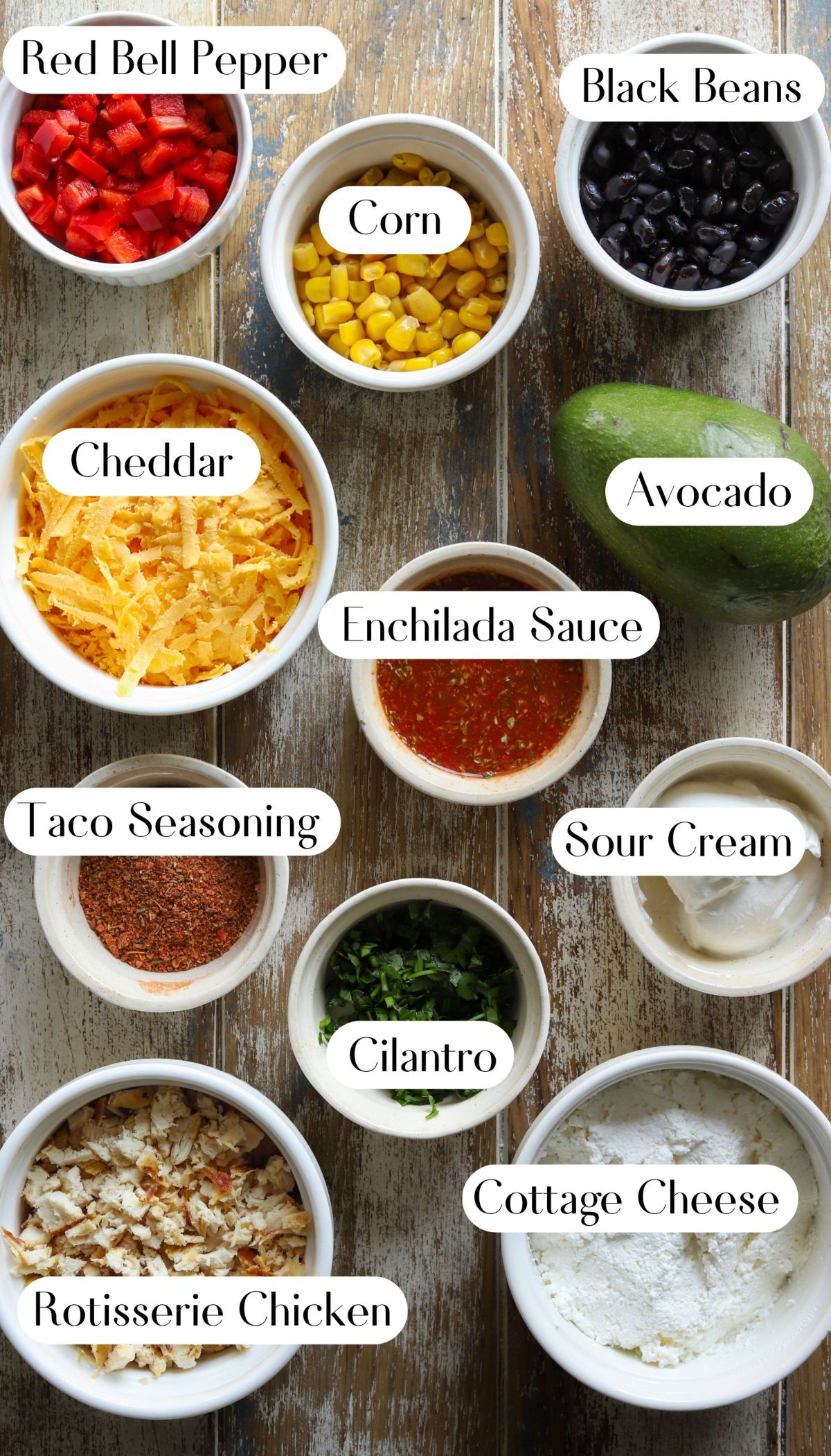 Mouthwatering Cottage Cheese Chicken Enchilada Bowls Ingredients