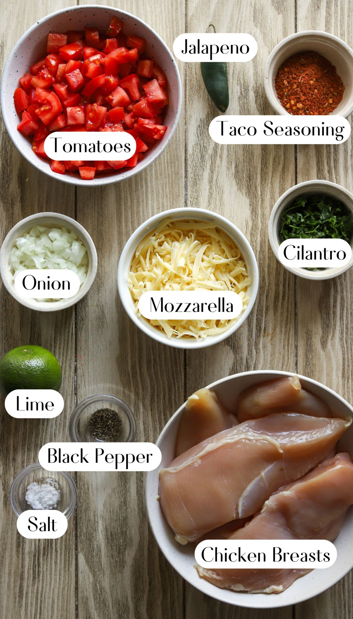 Tasty Pico de Gallo Chicken Bake Ingredients
