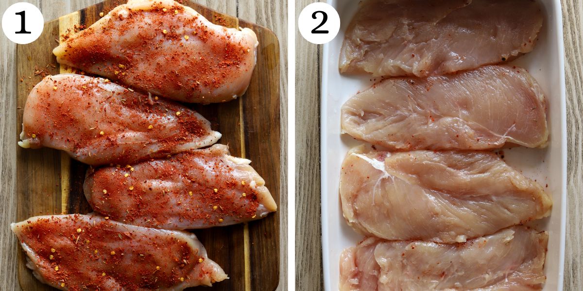 Savory Pico de Gallo Chicken Bake Steps 1-2