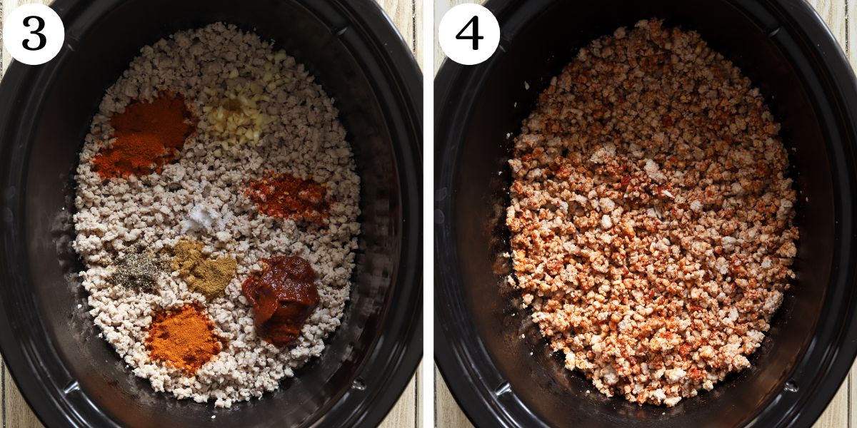 Nutritious Crockpot Turkey Chili Steps 3-4