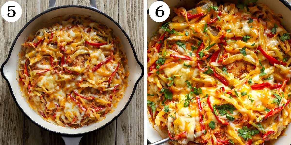 Easy Chicken Fajita Bake Steps 5-6