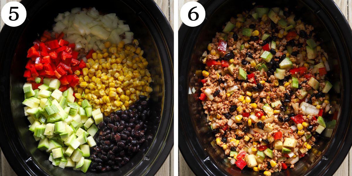 Easy Crockpot Turkey Chili Steps 5-6