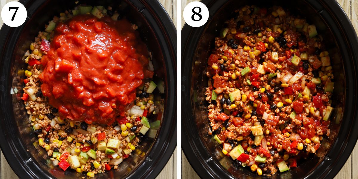 Savory Crockpot Turkey Chili Steps 7-8