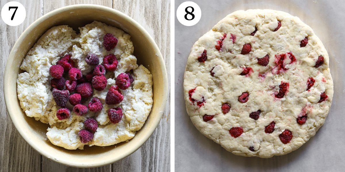 Tasty Lemon Raspberry Cottage Cheese Scones Steps 7-8