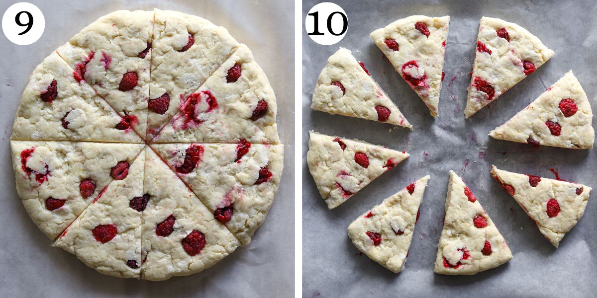 Mouthwatering Lemon Raspberry Cottage Cheese Scones Steps 9-10