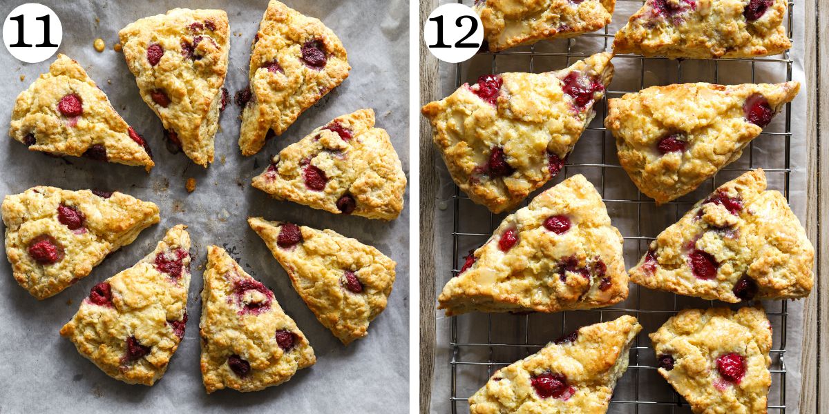 Satisfying Lemon Raspberry Cottage Cheese Scones Steps 11-12