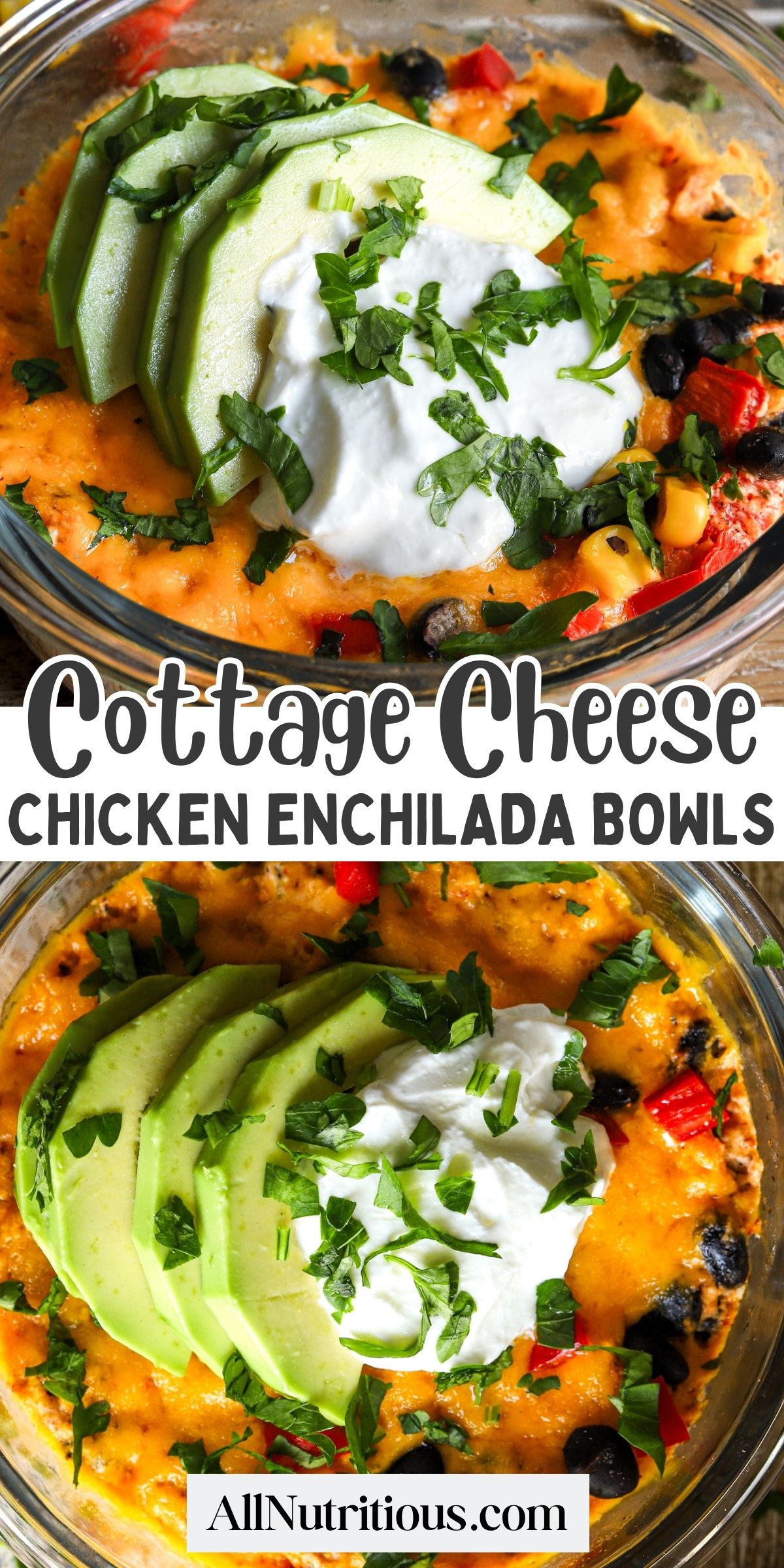 Cottage Cheese Chicken Enchilada Bowls