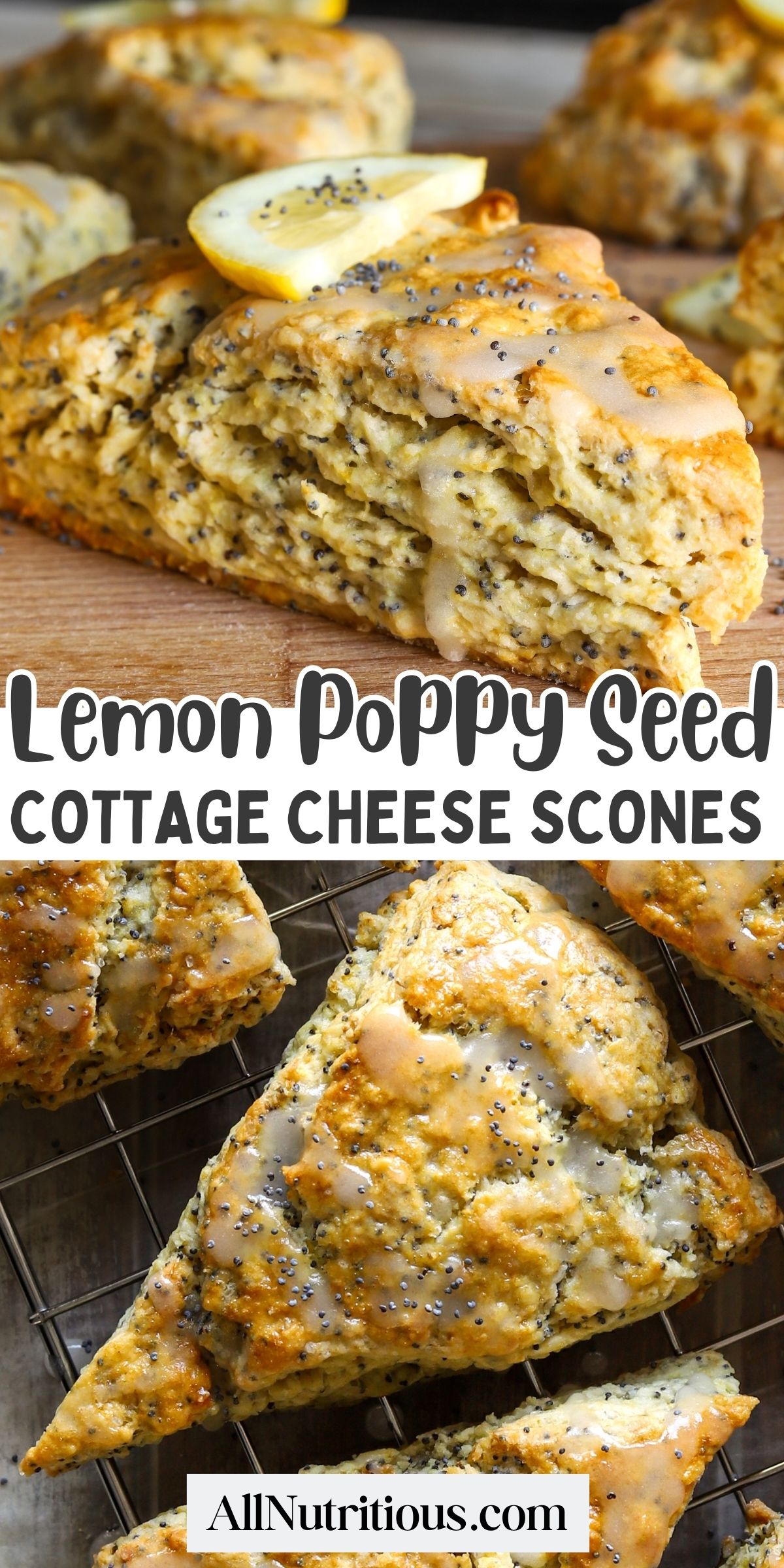 Lemon Poppy Seed Cottage Cheese Scones