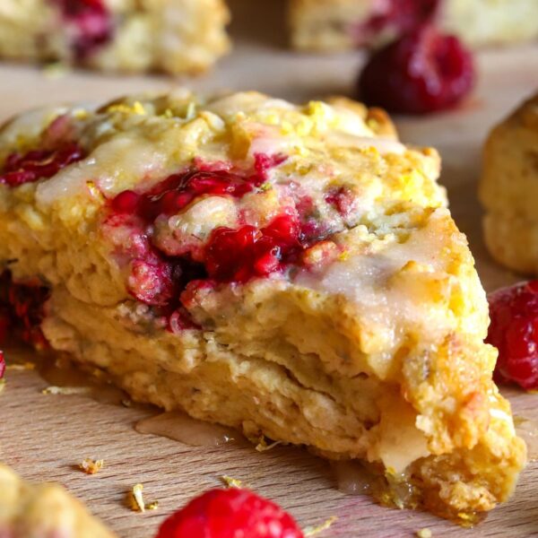 Lemon Raspberry Cottage Cheese Scones