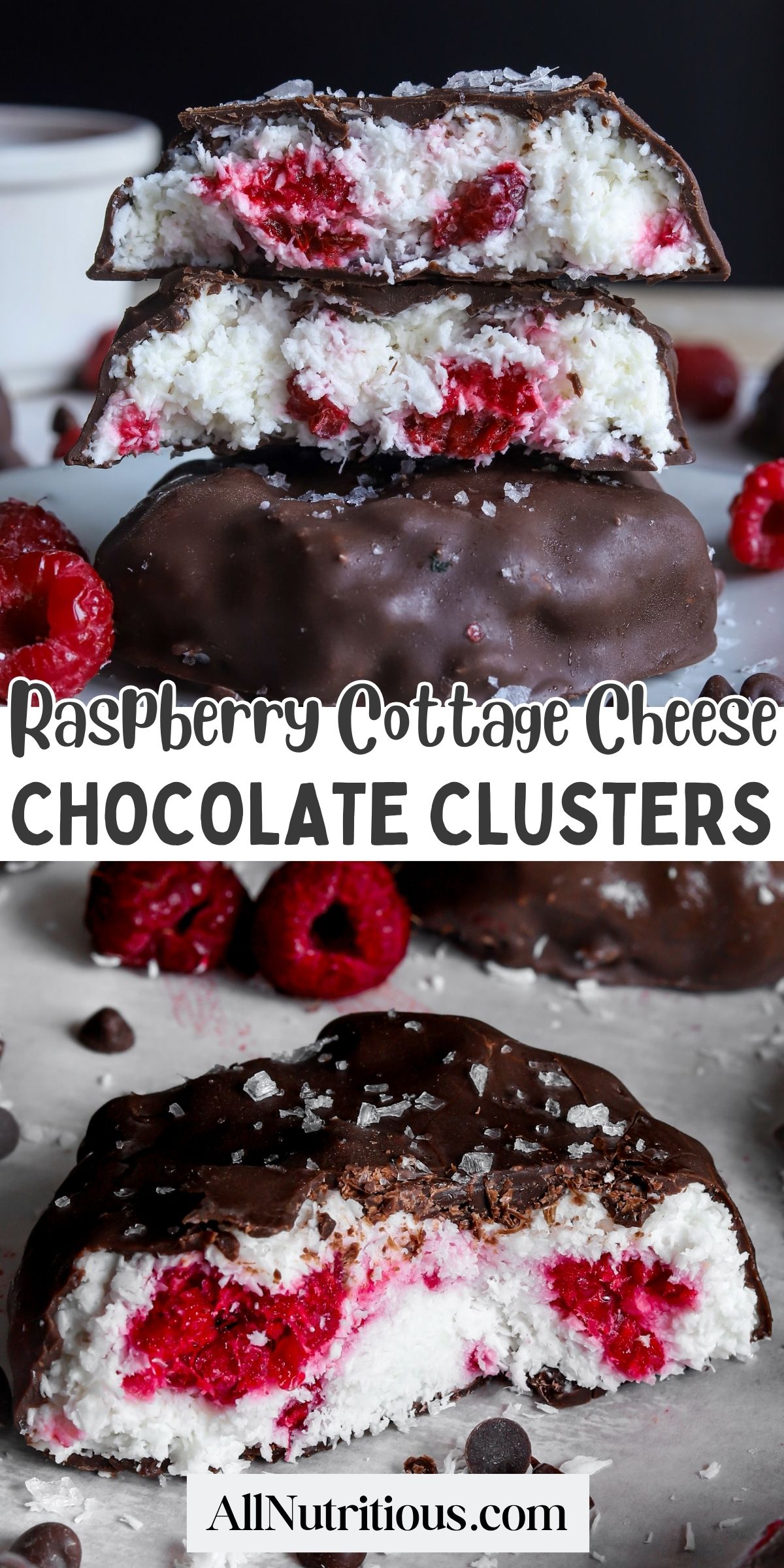 Raspberry Cottage Cheese Chocolate Clusters
