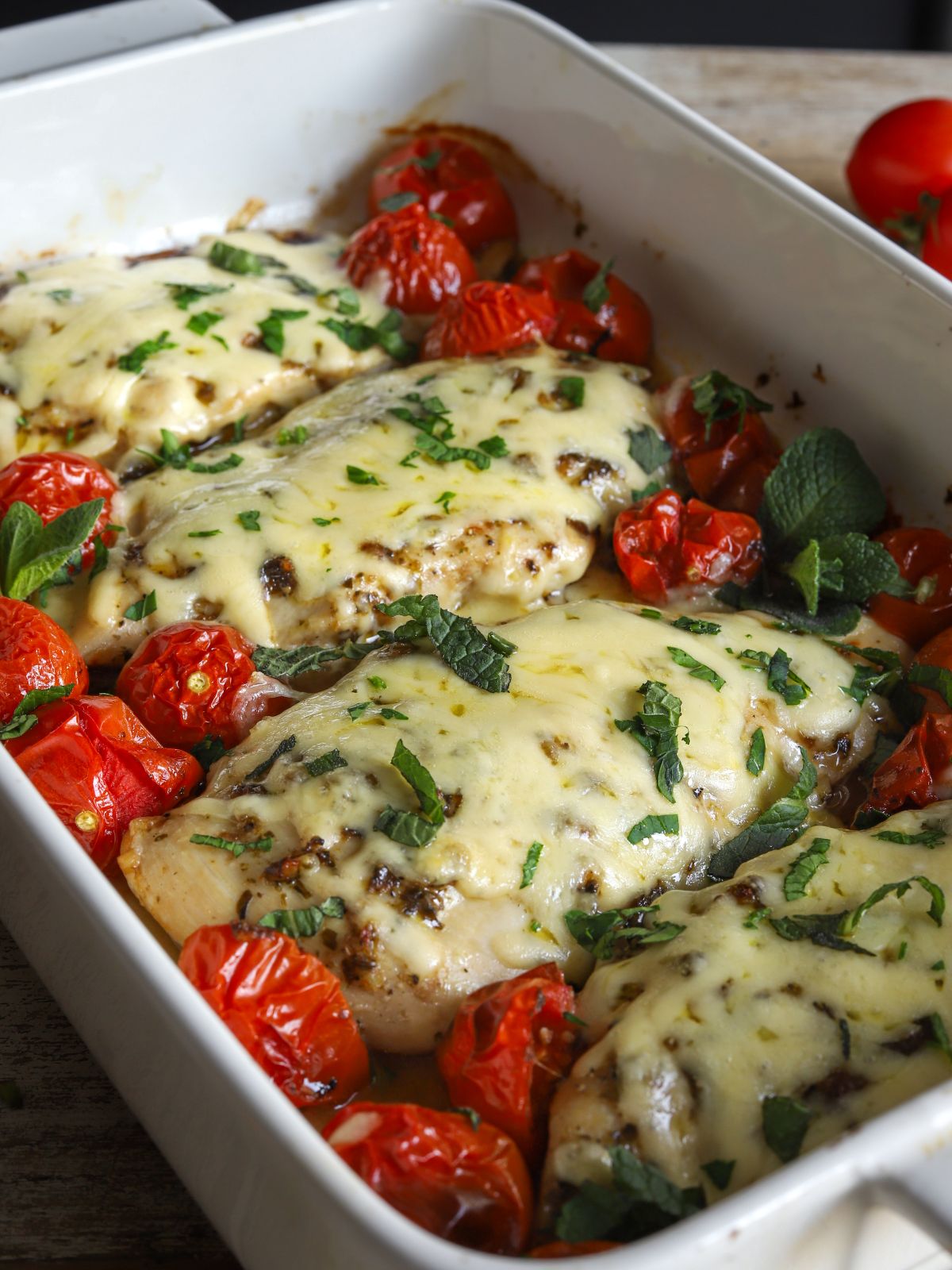 Healthy Caprese Chicken Bake