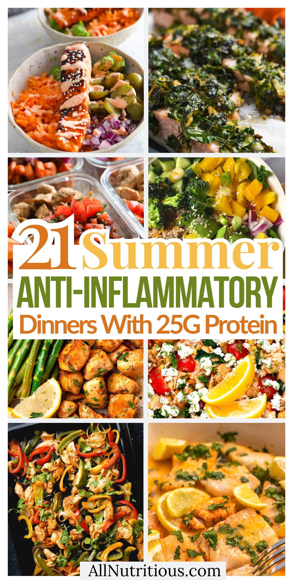 21 Summer High Protein Anti-Inflammatory Dinners with 25G Protein