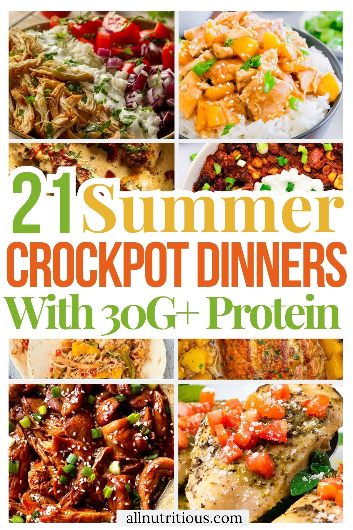 21 Summer High Protein Crockpot Dinners with 30G+ Protein for Families