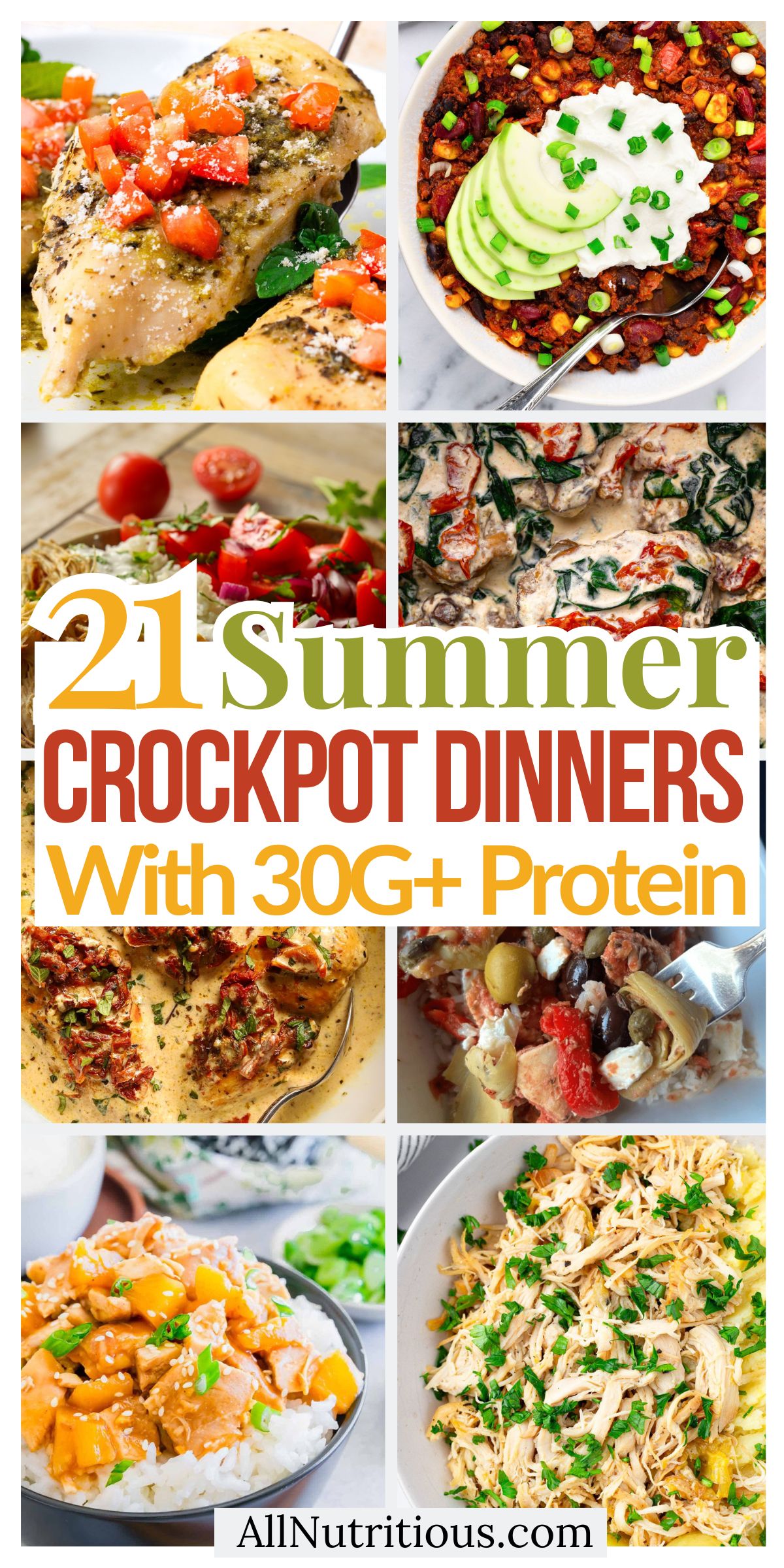 21 Summer High Protein Crockpot Dinners with 30G+ Protein for Families