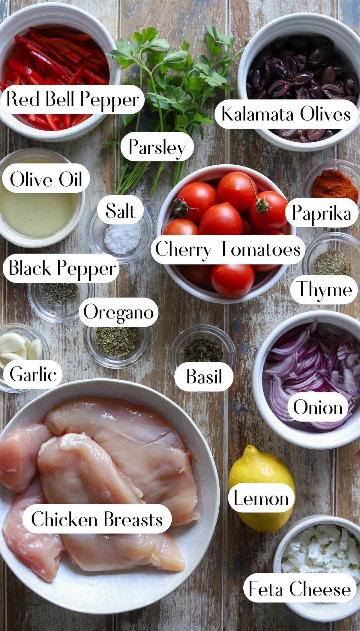 Tasty Mediterranean Chicken Bake Ingredients