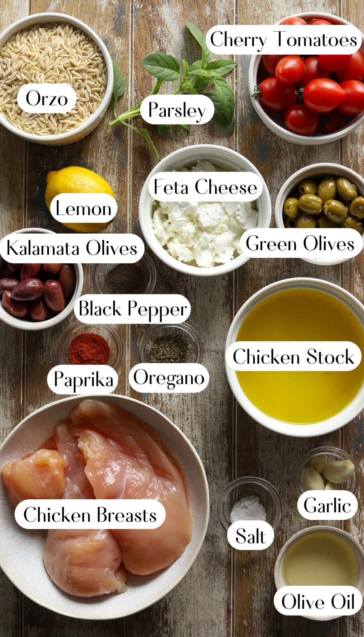 Yummy Greek Chicken Orzo Ingredients