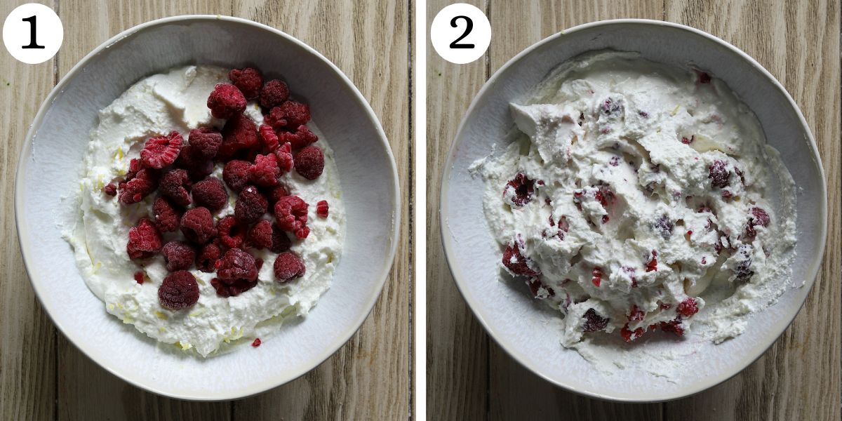 Delectable Raspberry Lemon Cottage Cheese Chocolate Clusters Steps 1-2