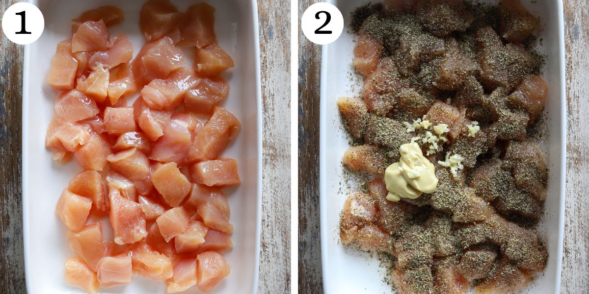 Mouthwatering Greek Chicken Orzo Bake Steps 1-2