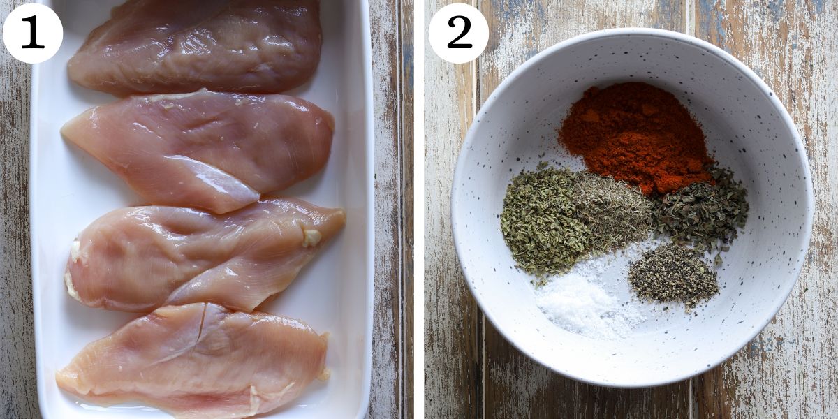 Yummy Mediterranean Chicken Bake Steps 1-2