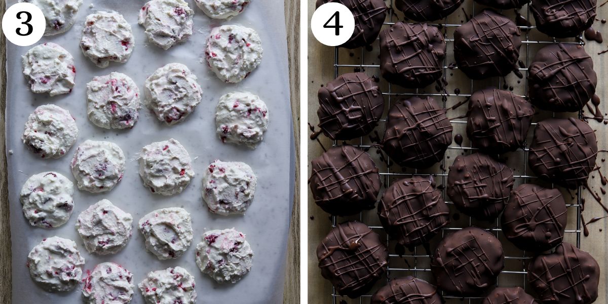 Easy Raspberry Lemon Cottage Cheese Chocolate Clusters Steps 3-4