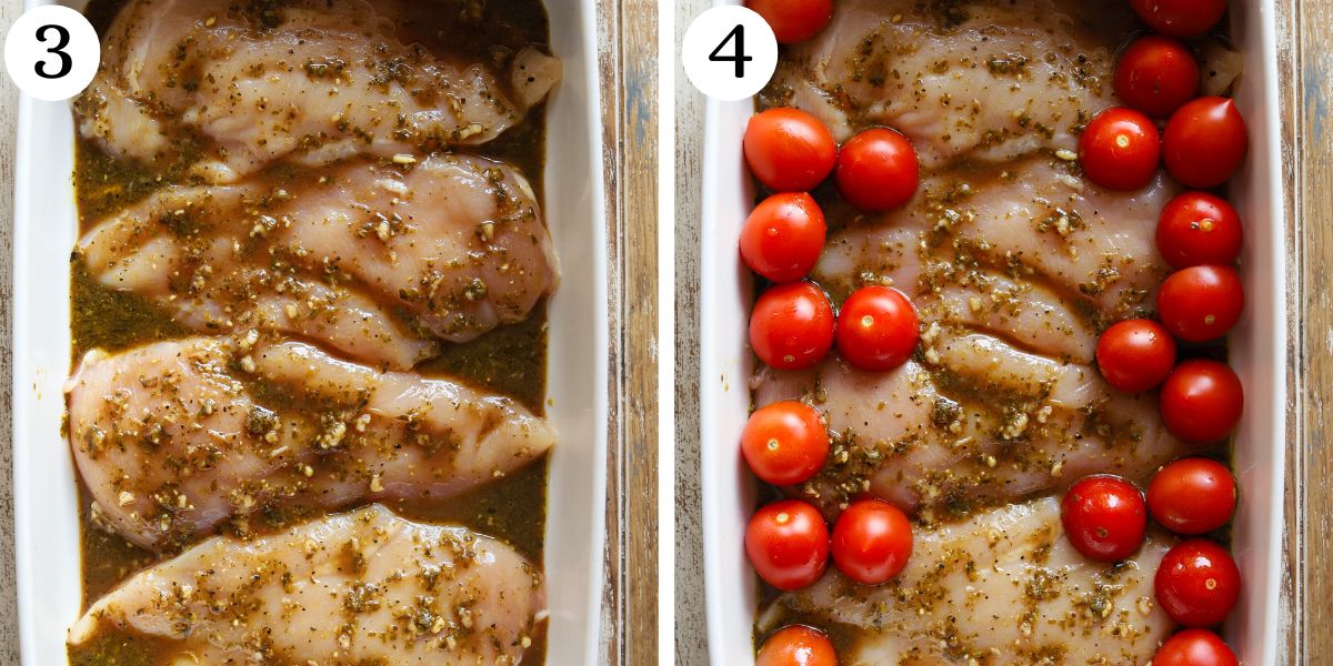Tasty Caprese Chicken Bake Steps 3-4