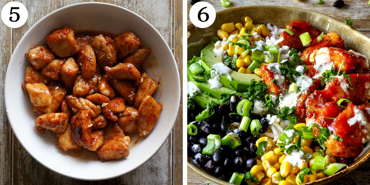 Satisfying Buffalo Chicken Bowls Steps 5-6