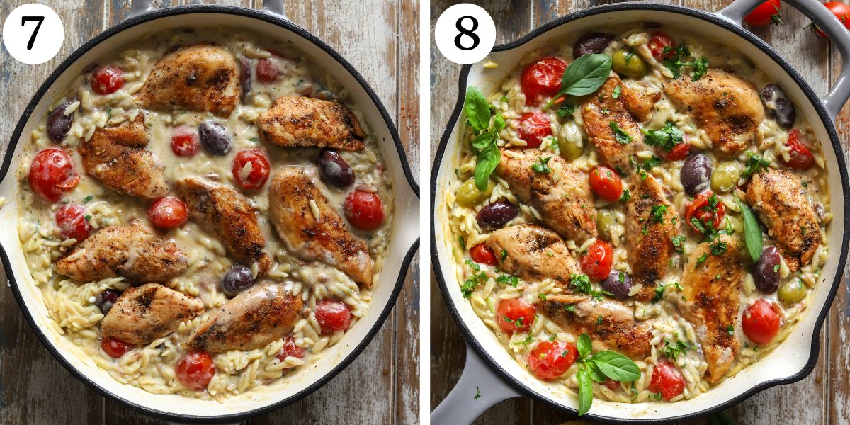 Mouthwatering Greek Chicken Orzo Steps 7-8