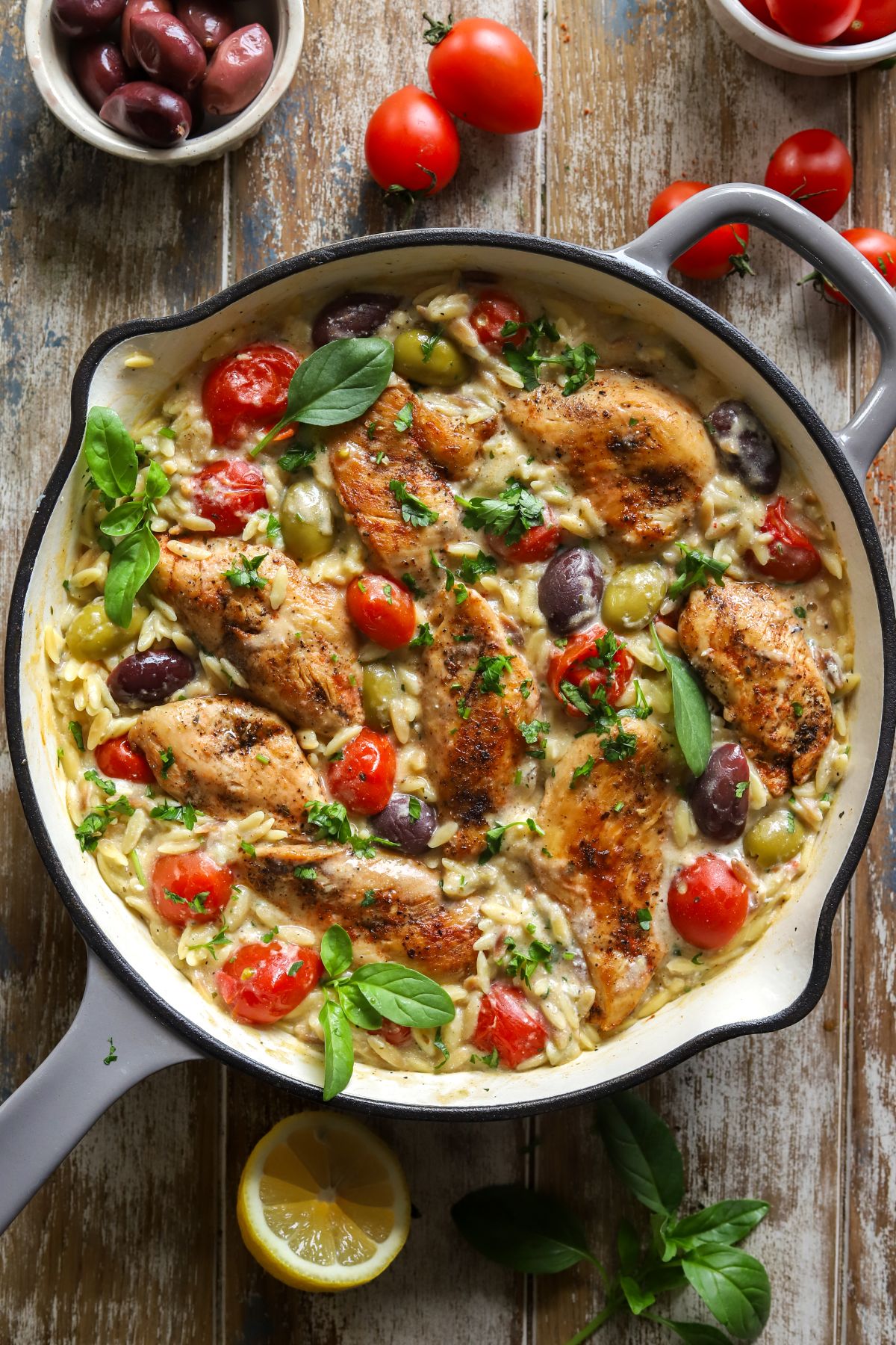 Healthy Greek Chicken Orzo