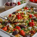 Greek Chicken Orzo Bake