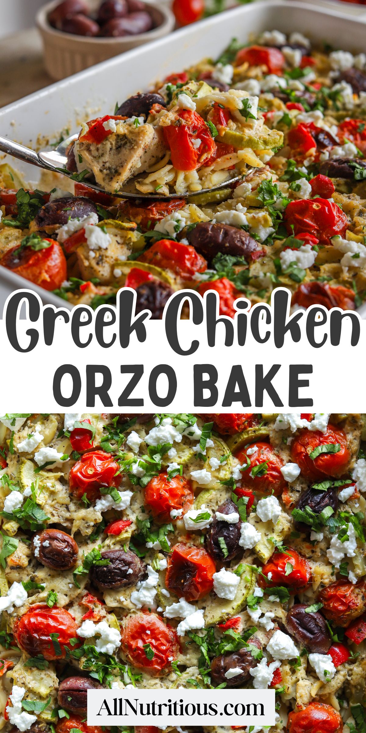 Greek Chicken Orzo Bake