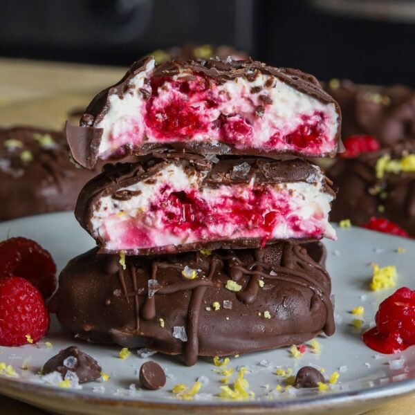 Raspberry Lemon Cottage Cheese Chocolate Clusters