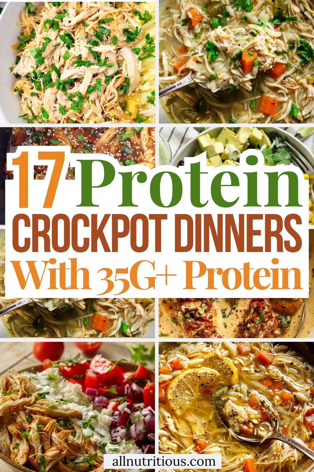 17 Protein Crockpot Dinners with 35+G Protein