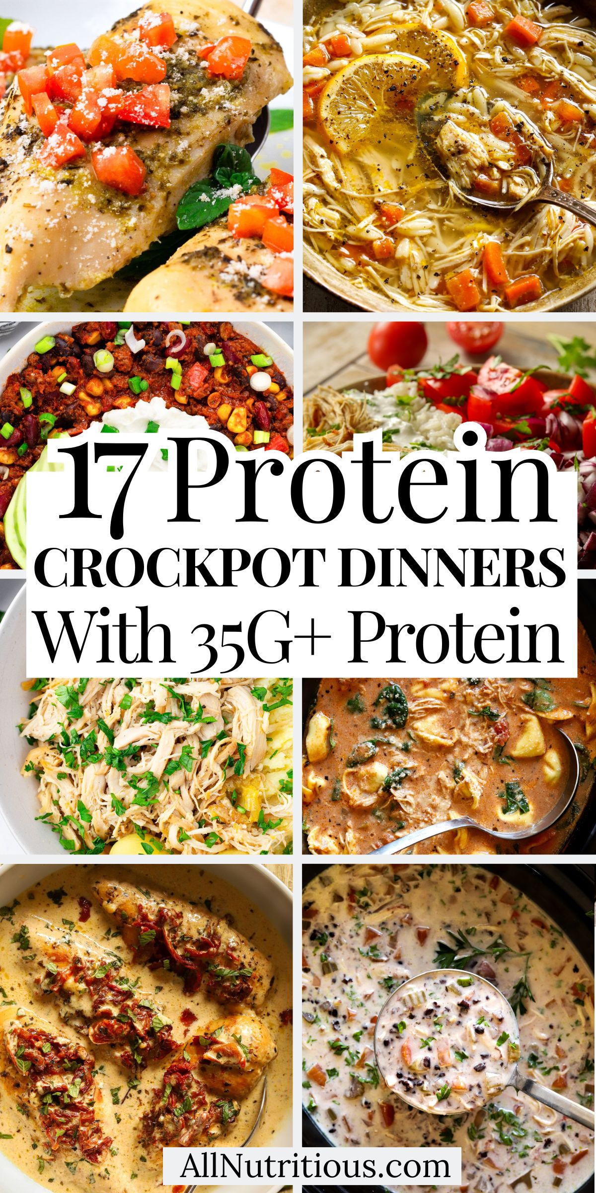 17 Protein Crockpot Dinners with 35+G Protein