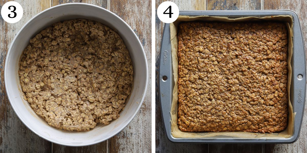 Quick Cinnamon Roll Baked Oatmeal with Cottage Cheese Steps 3-4